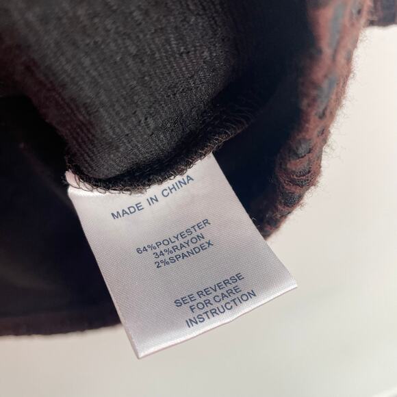 Tyler Boe Jacquard Knit Animal Print Brown Black Blouse Small - Picture 4 of 5